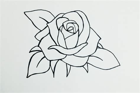 Easy Rose Drawing Tutorial At Explore Collection
