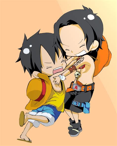 One Piece Chibi Luffy And Ace