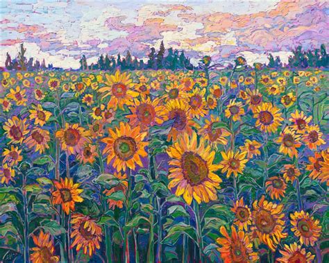 Blooming Field Contemporary Impressionism Paintings By Erin Hanson