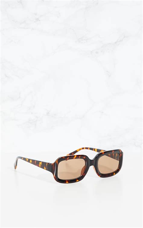 tortoise shell square retro chunky sunglasses prettylittlething usa