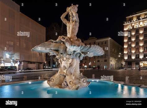 Triton Fountain Is Located In Rome In Piazza Barberini It Is The Work