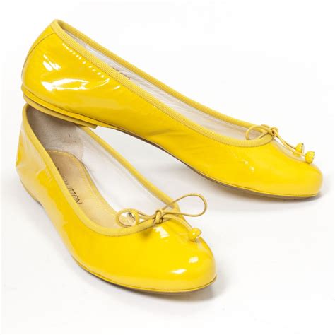 Louis Vuitton Yellow Patent Leather Ballet Flats Vestiaire Collective