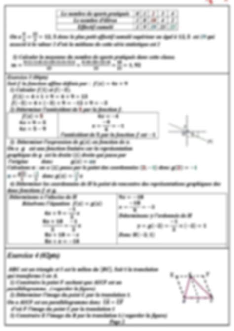 Solution Examen Math Matique De Coll Ge Avec La Correction Studypool