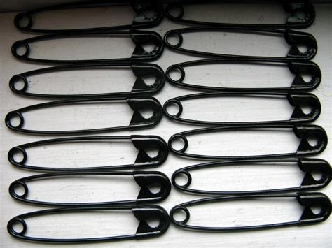 Large 2 Inch Black Safety Pins