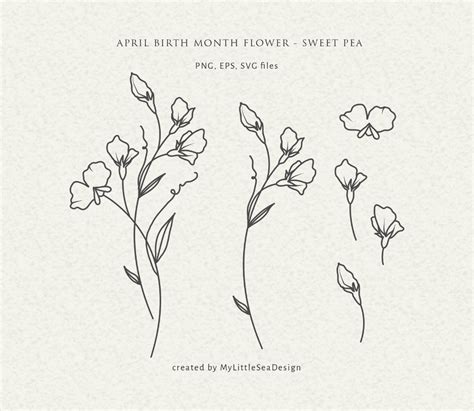 Three Flowers Are Shown With The Words April Birth Month Flower Sweet