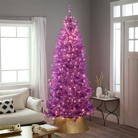 Belham Living 7.5ft Pre-Lit Metallic Artificial Christmas Tree with 