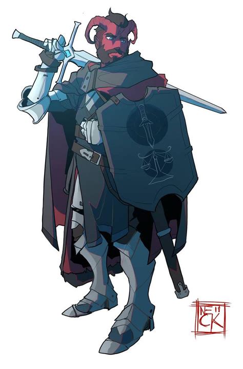 ART Ladrian, Tiefling Paladin, of the Greek Goddess Nemesis | Tiefling paladin, Concept art ...