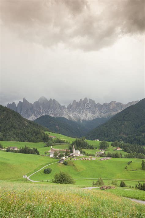 Small Italian Mountain Town In The Dolomites St Magdalena In Val Di