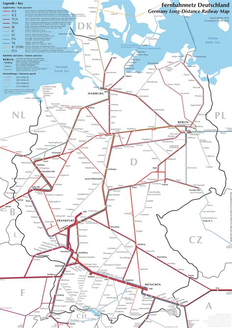 Long Distance Railway Network Map Of Germany Metro Style Oc