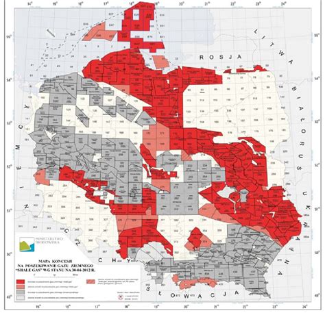 Map Of Concessions For Searching For Shale Gas State As On May 1 2012