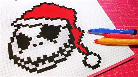 Christmas Pixel Art How To Draw Santa Claus Jack Skellington