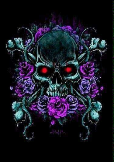 Purple Tatto Skull Skull Rose Tattoos Body Art Tattoos Dark Fantasy