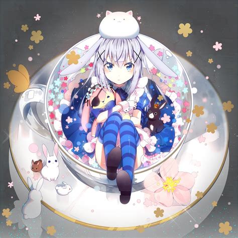 Flower Rabbit Usagi Anime Girl Animal Wallpaper 1440x1440 507063