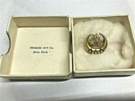 1909 Barnard College Tri Delta Sorority Pin In Original Box Excellent