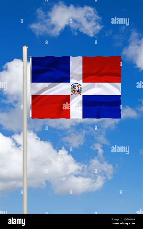 flagge von der dominikanischen republik inselstaat karibik hispaniola nationalflagge fahne