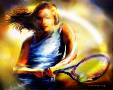 Women In Sports Tennis Painting By Mike Massengale