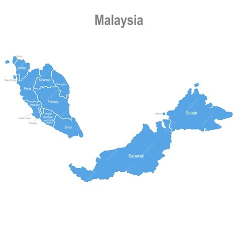 Premium Vector Malaysia State Map