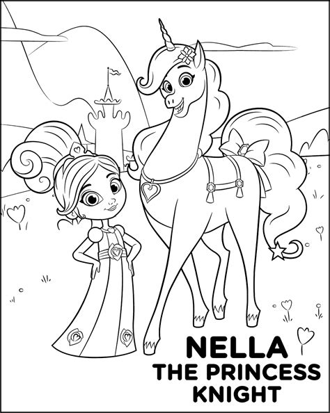 Free Printable Nella The Princess Knight Coloring Pages