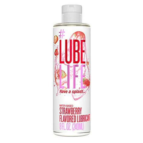 lubelife strawberry flavored oral use personal lubricant 8 oz sex lube for men women and