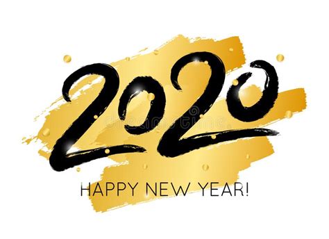2020 Hand Drawn Doodles Contour Line Illustration New Year Poster
