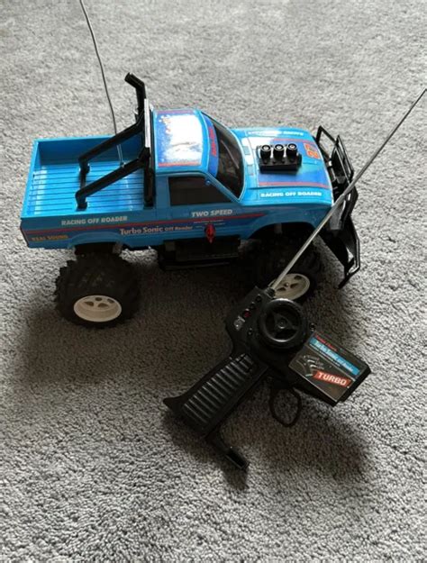 Vintage Radio Shack Turbo Sonic Off Roader Rc Electric Blue Truck 1989