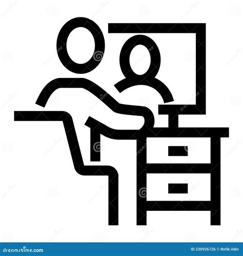 Illustration Of Template Flat Design Icon Of A Person Doing A Virtual