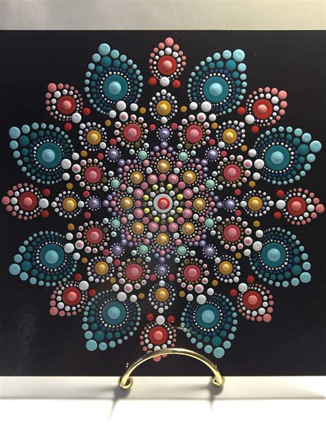 Hand Painted Mandala On An Artist Panel Meditation Mandala Etsy