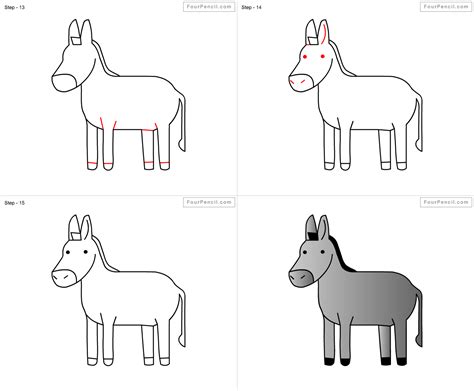 Fpencil How To Draw Donkey For Kids Step By Step