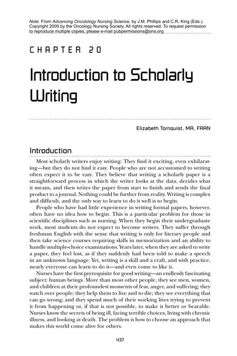 Introduction To Scholarly Writing Home