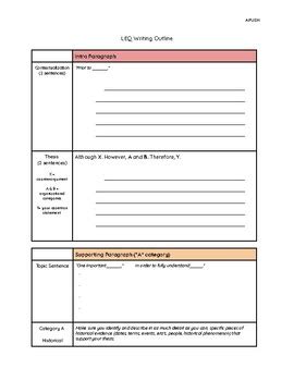 APUSH LEQ Long Essay Question Writing Outline By Aloha Designs