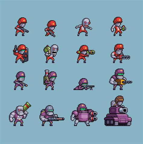 Oc A Bunch Of Enemy Sprites I Created For A Game Im Working On R