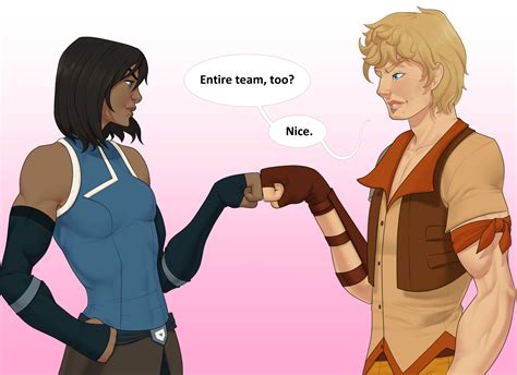 Cadhla182 Rwby X Legend Of Korra Korra And Taiyang Xiao Long Congratulate Each Other On