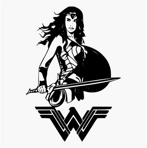 Black And White Wonder Woman Logo Free Transparent Clipart Clipartkey