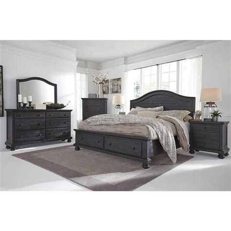 Modern master bedroom sets exquisite wood set furniture miami by prime trend black awesome design ideas. Sharlowe 4-Piece Queen Bedroom Set in Charcoal | Nebraska ...