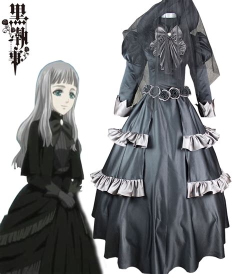 Black Butler Kuroshitsuji Queen Victoria Black Lolita Dress Cosplay