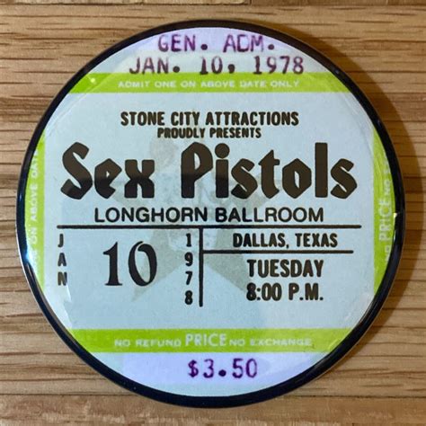 Sex Pistols Magnet Concert Ticket Stub Fridge Magnet Dallas Texas 1978 Us Tour Ebay