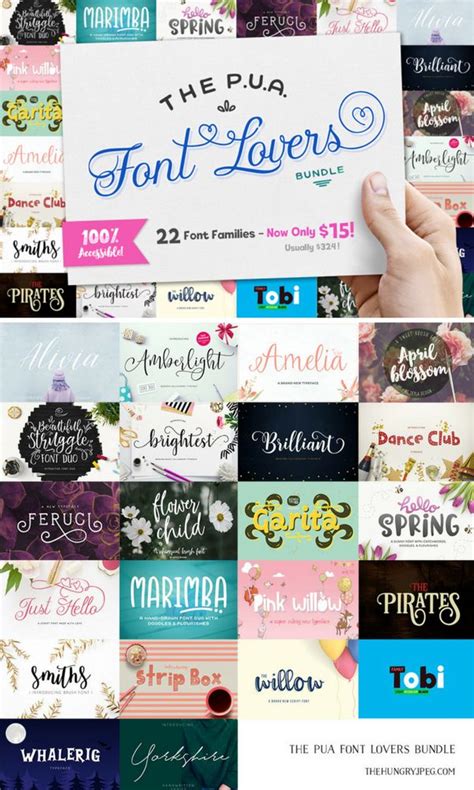 The Pua Font Lovers Bundle By Thehungryjpeg