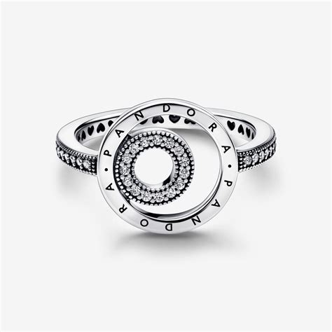 Pandora Signature Logo Circles Pavé Ring Sterling Silver Pandora Us
