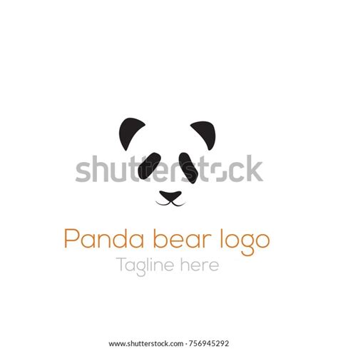 Logotype Panda Bear Head Silhouette Template Stock Vector Royalty Free