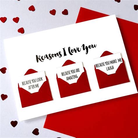Personalised Reasons I Love You Love Letter Card Birthday Cards For