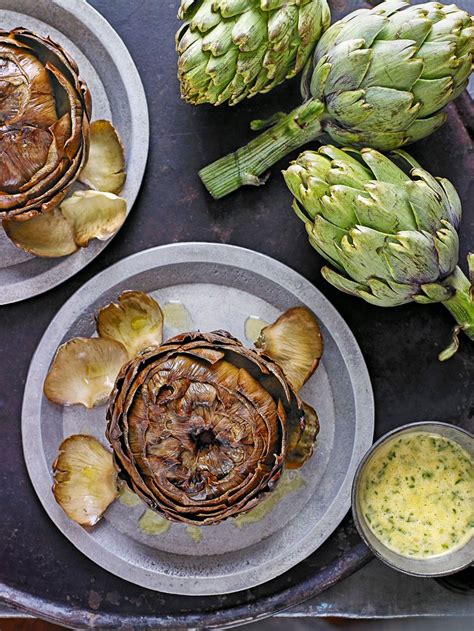 Homemade cheese spread with garlic and herbs. How impressive do these roasted #artichokes with tarragon ...