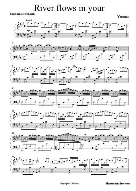 His most famous piece, river flows in you. River Flows In You Sheet Music Yiruma Piano Sheet Music ...