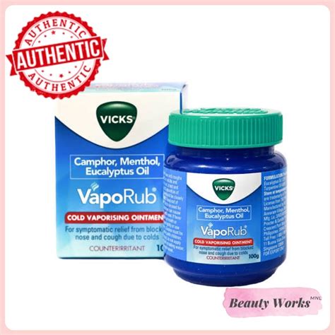 VICKS Vaporub Cold Vaporizing Ointment 100g Shopee Philippines