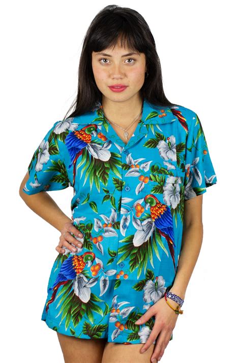 Tops T Shirts Blusen King Kameha Funky Hawaiibluse Hawaiihemd Damen Kurzarm Fronttasche