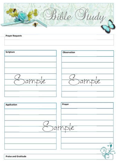 Soap Bible Study Worksheet Template Etsy