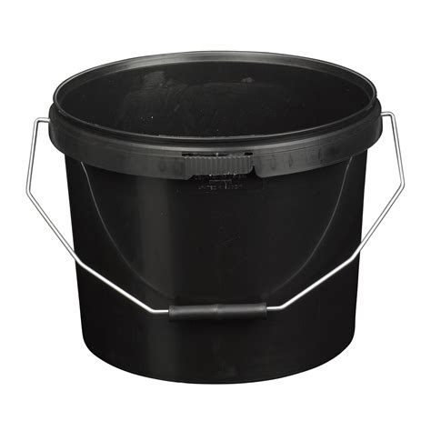 10l Tamper Evident Black Plastic Buckets With Lid Hando Plastics