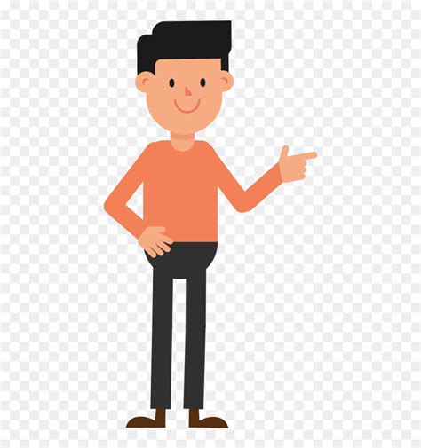 Transparent Person Pointing Png Cartoon Man Waving Png Download Vhv