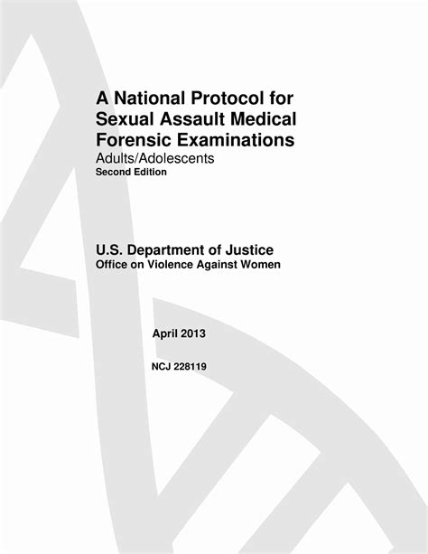 3 A National Protocol For Sexual Assault Medical Forensic Examinations Author Office Of Justice