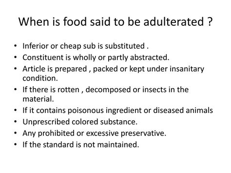 Ppt Food Adulteration Powerpoint Presentation Free Download Id1607322