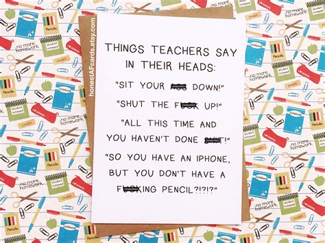 Funny Card For Teacher Funny Teacher Appreciation Card